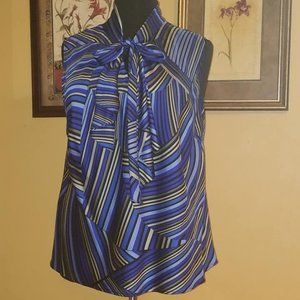 Kasper Plus Size 2X Blue Black Gray Sleeveless Top